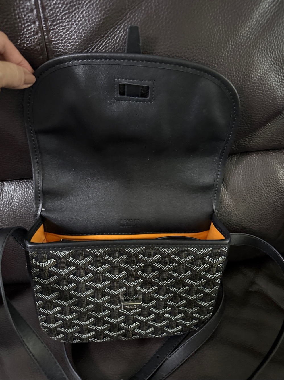 imitation goyard Crossbody Saddle Bag with Signature Pattern - Picture 10 of 11